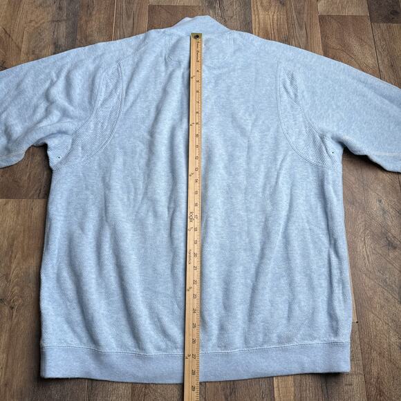 Tommy Bahama Sweater Men's Large Blue Quarter Zip Beach Skater Knit 6661 - Picture 8 of 11